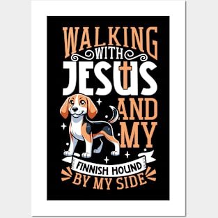 Jesus and dog - Finnish Hound Posters and Art